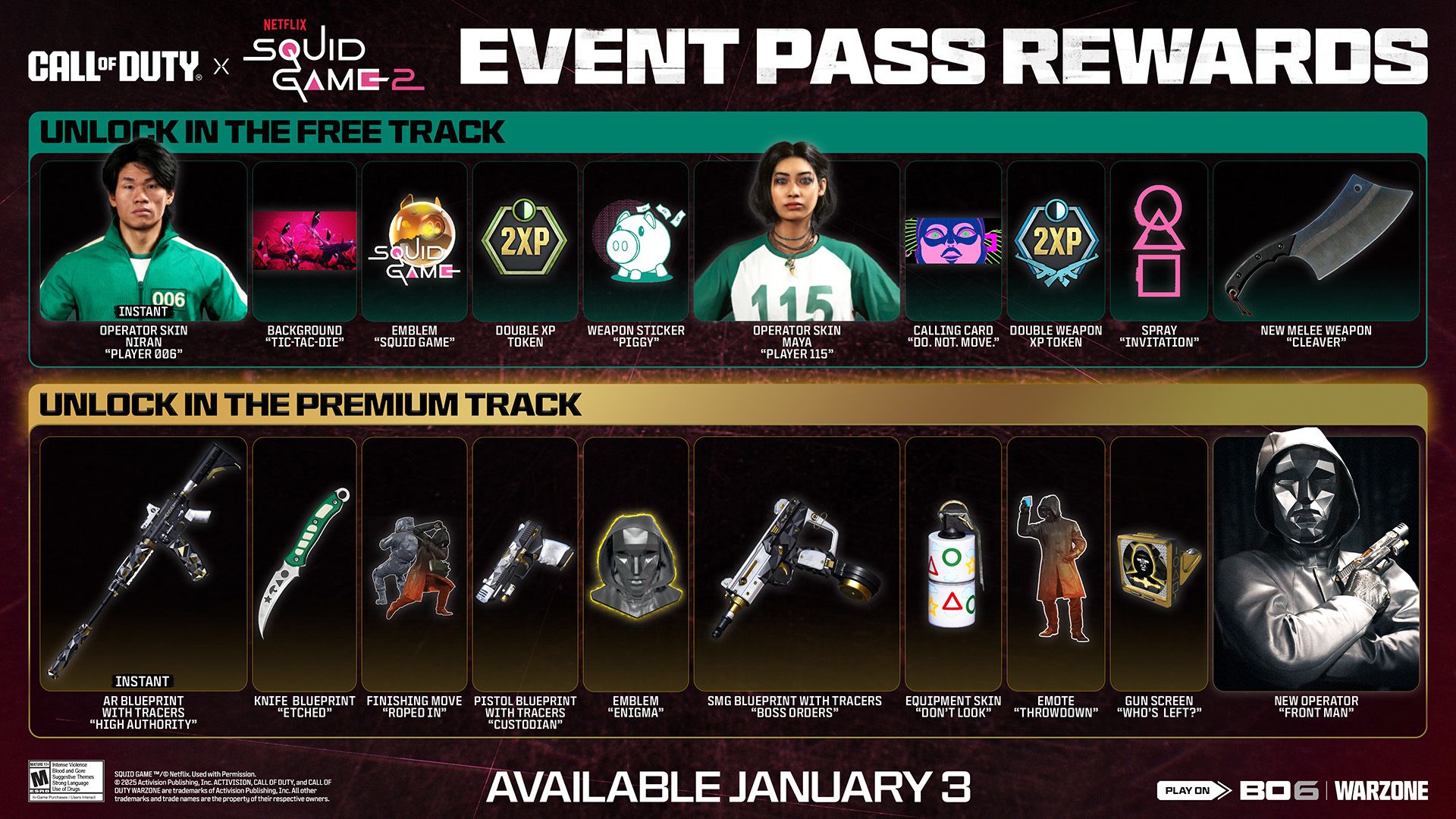 Black Ops 6 Squid Game Rewards