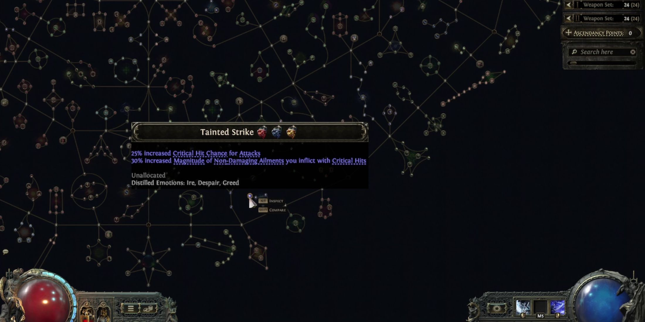 tainted strike passive skill notable in path of exile 2