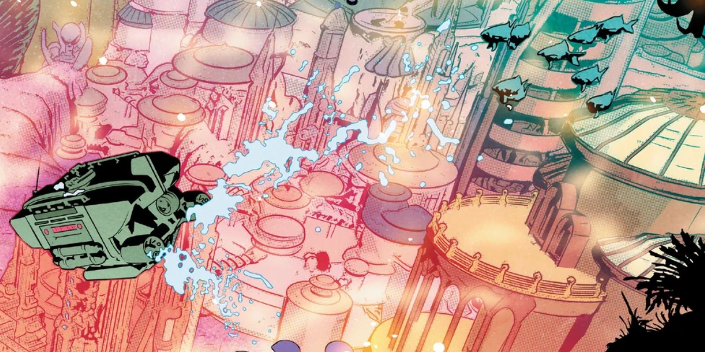 The Kingdom Of Atlantis WIth Various Fish And Water Ships In Marvel's Nick Fury Issue 4 Comic.