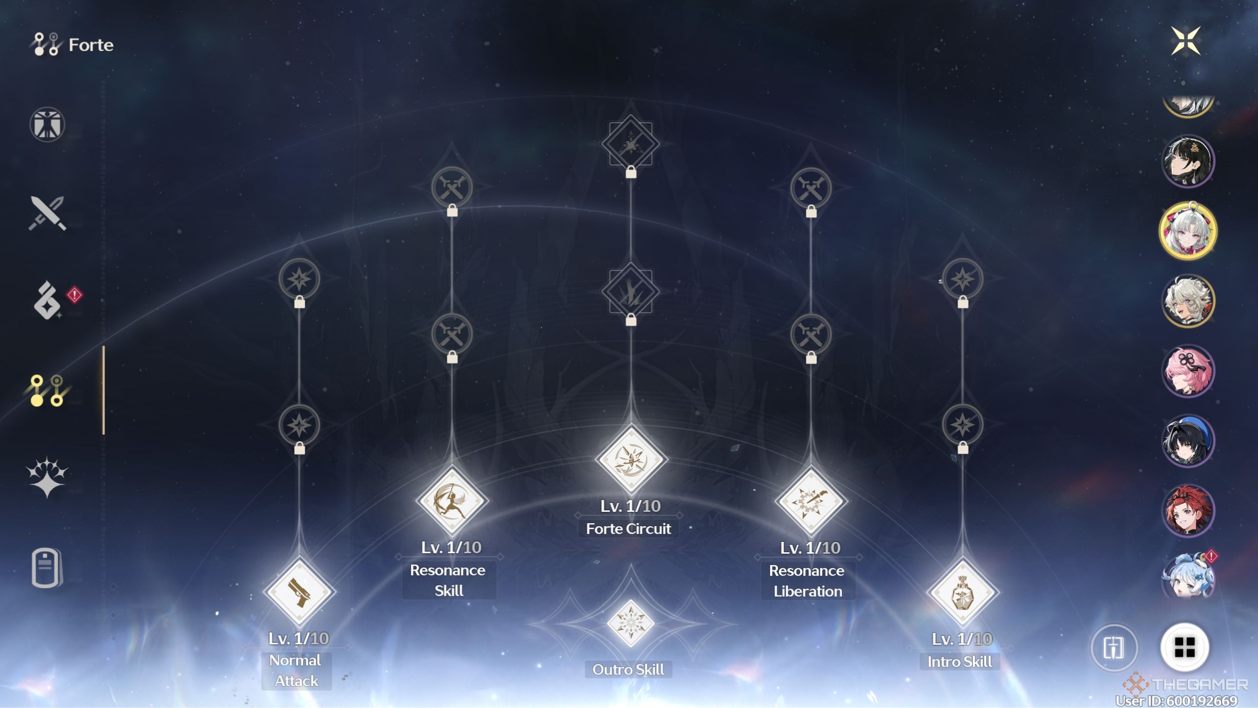 Wuthering Waves Carlotta resonance abilities screen.