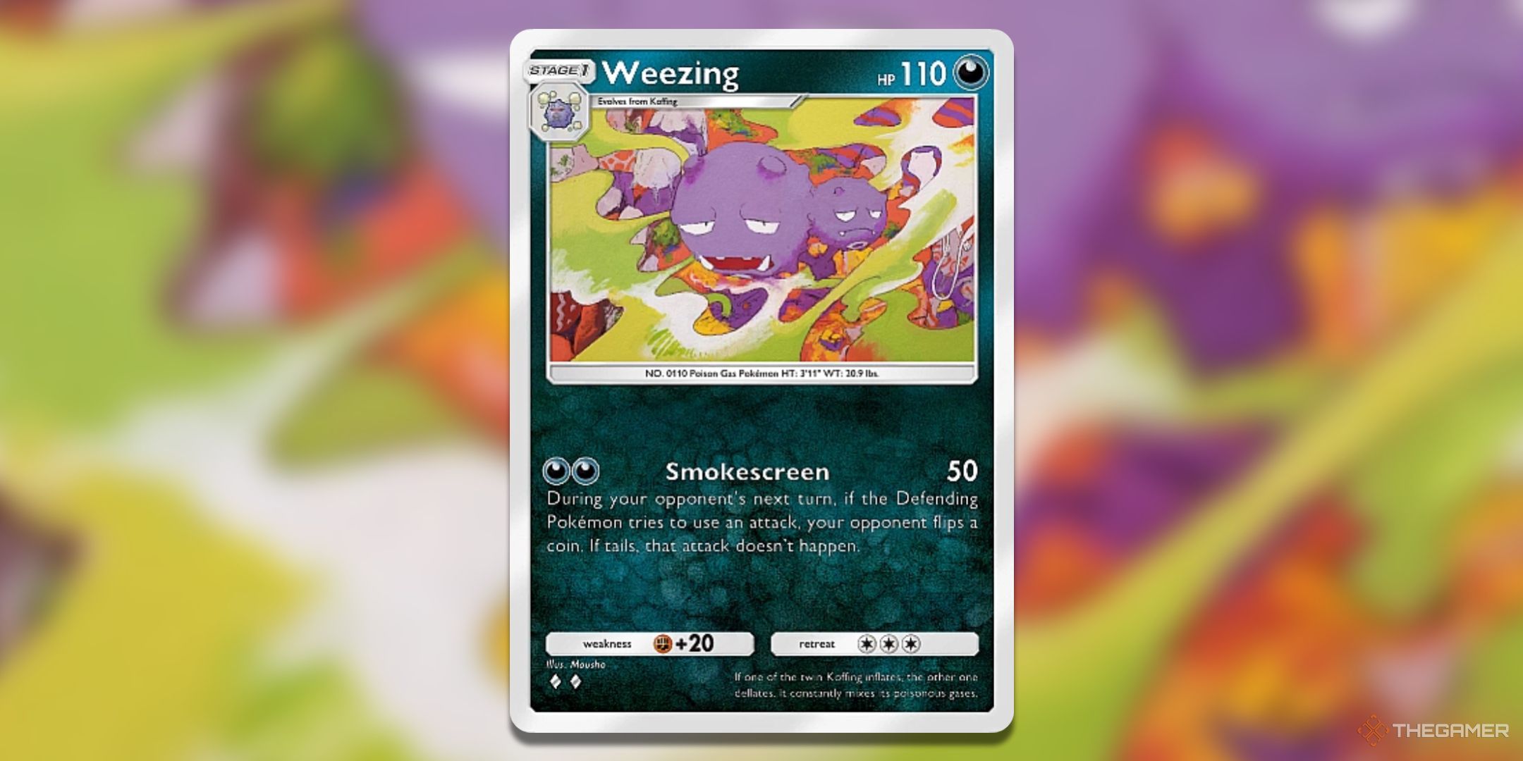 Weezing Mythical Island Pokemon TCG Pocket Card Art.