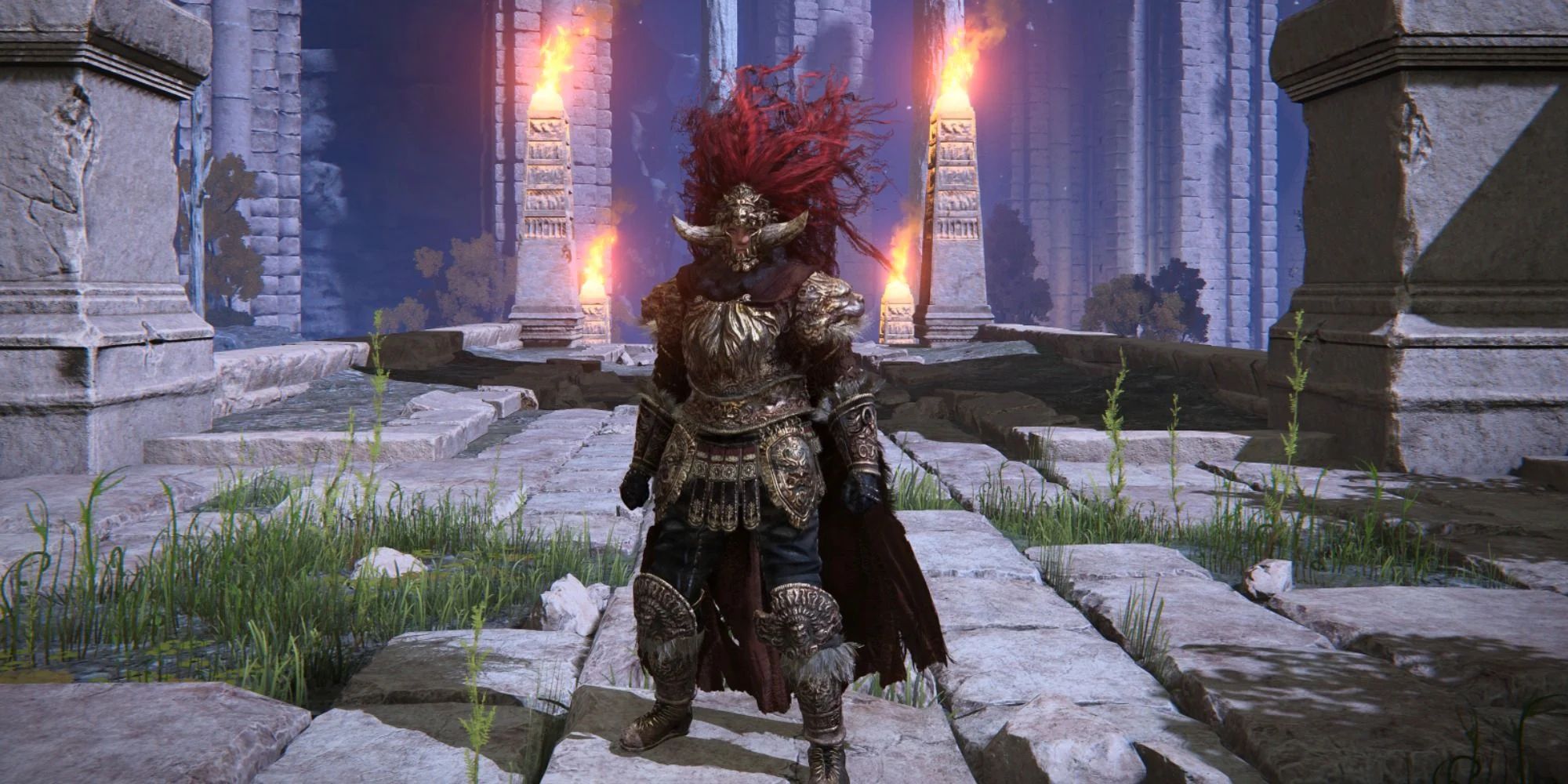 Radahn Armor Set from Elden Ring with different stats equipped with Transmogrify Mod