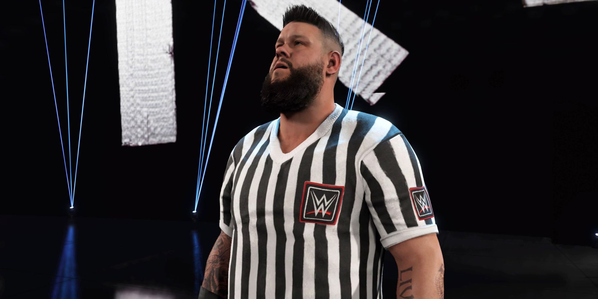 Kevin Owens as a referee in WWE 2K24