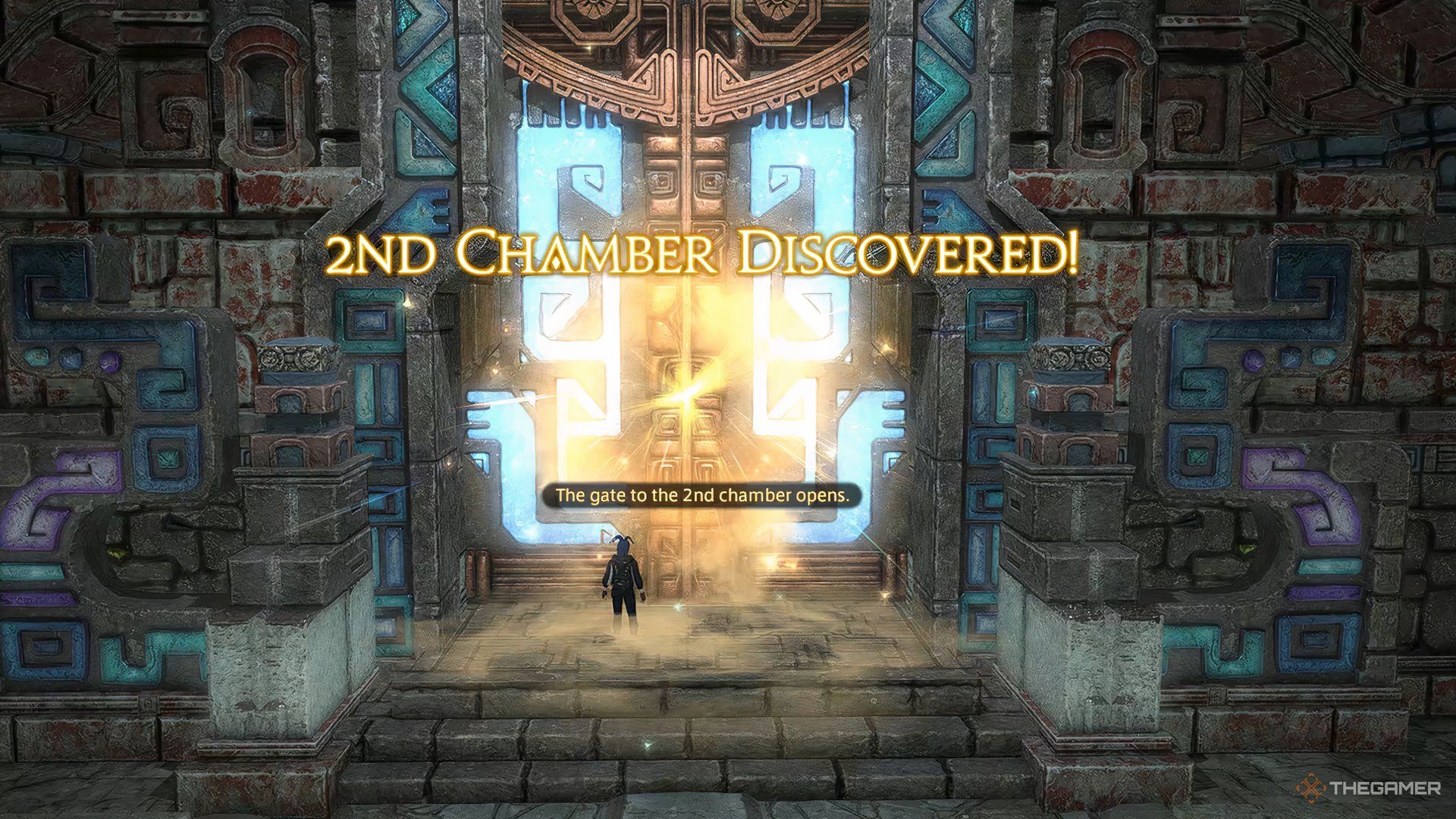 Advancing to the next chamber in the Cenote Ja Ja Gural dungeon in Final Fantasy 14.