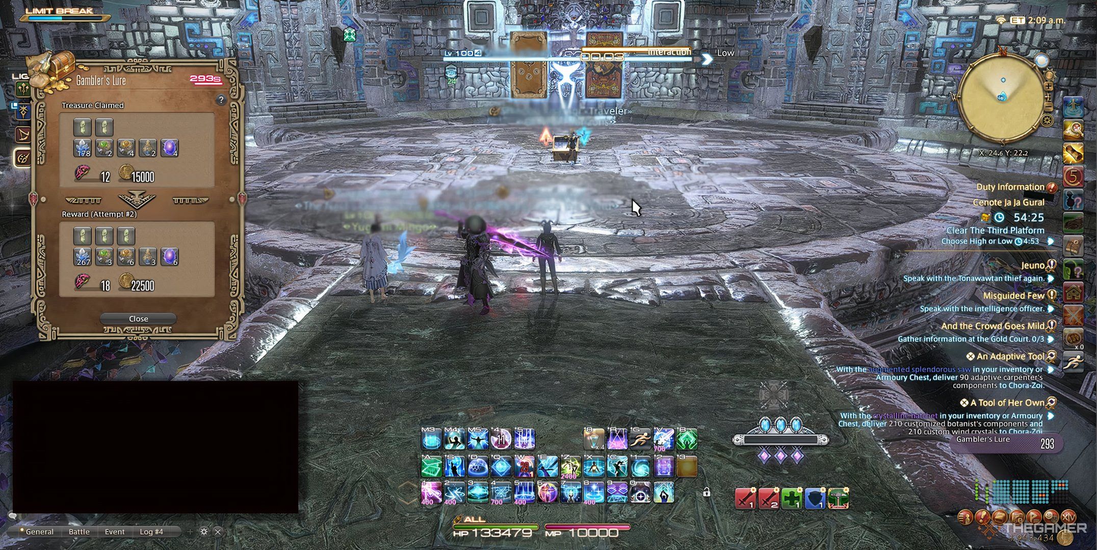 The Gambler's Lure minigame in a Treasure Dungeon in Final Fantasy 14.