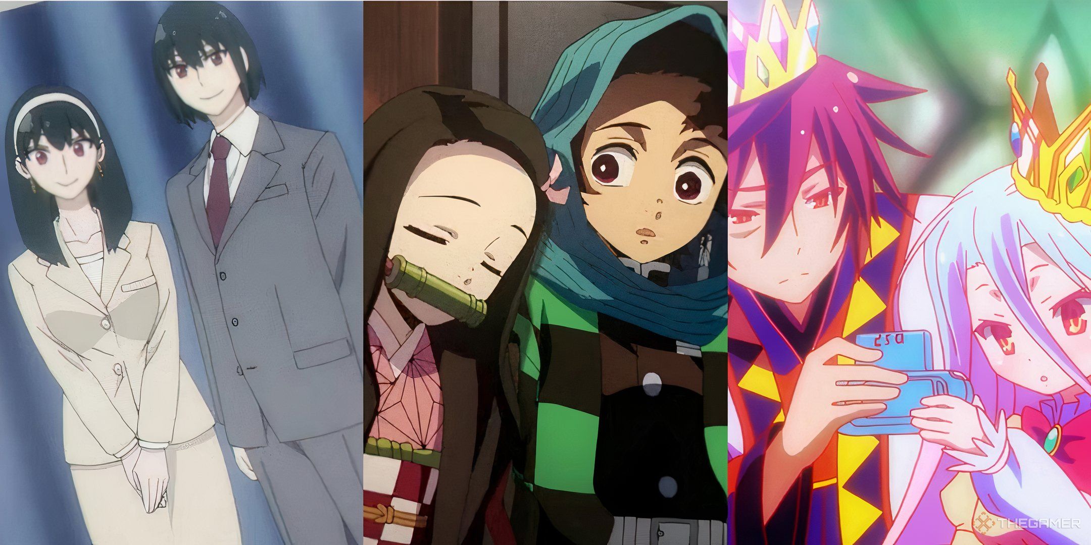 3 anime sibling duos shown in a collage format.