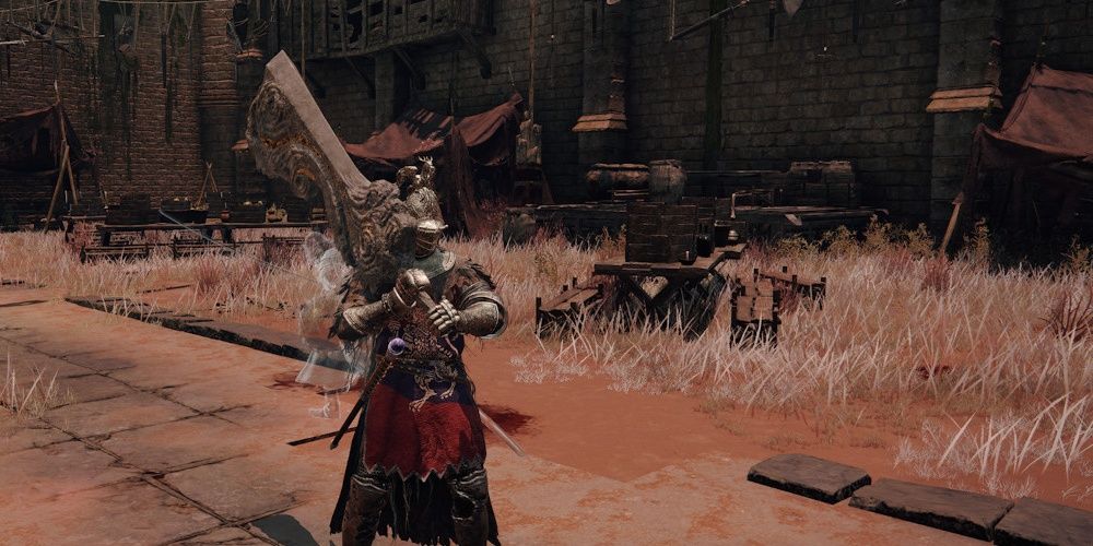 Player wielding Ruins Greatsword in Elden Ring.