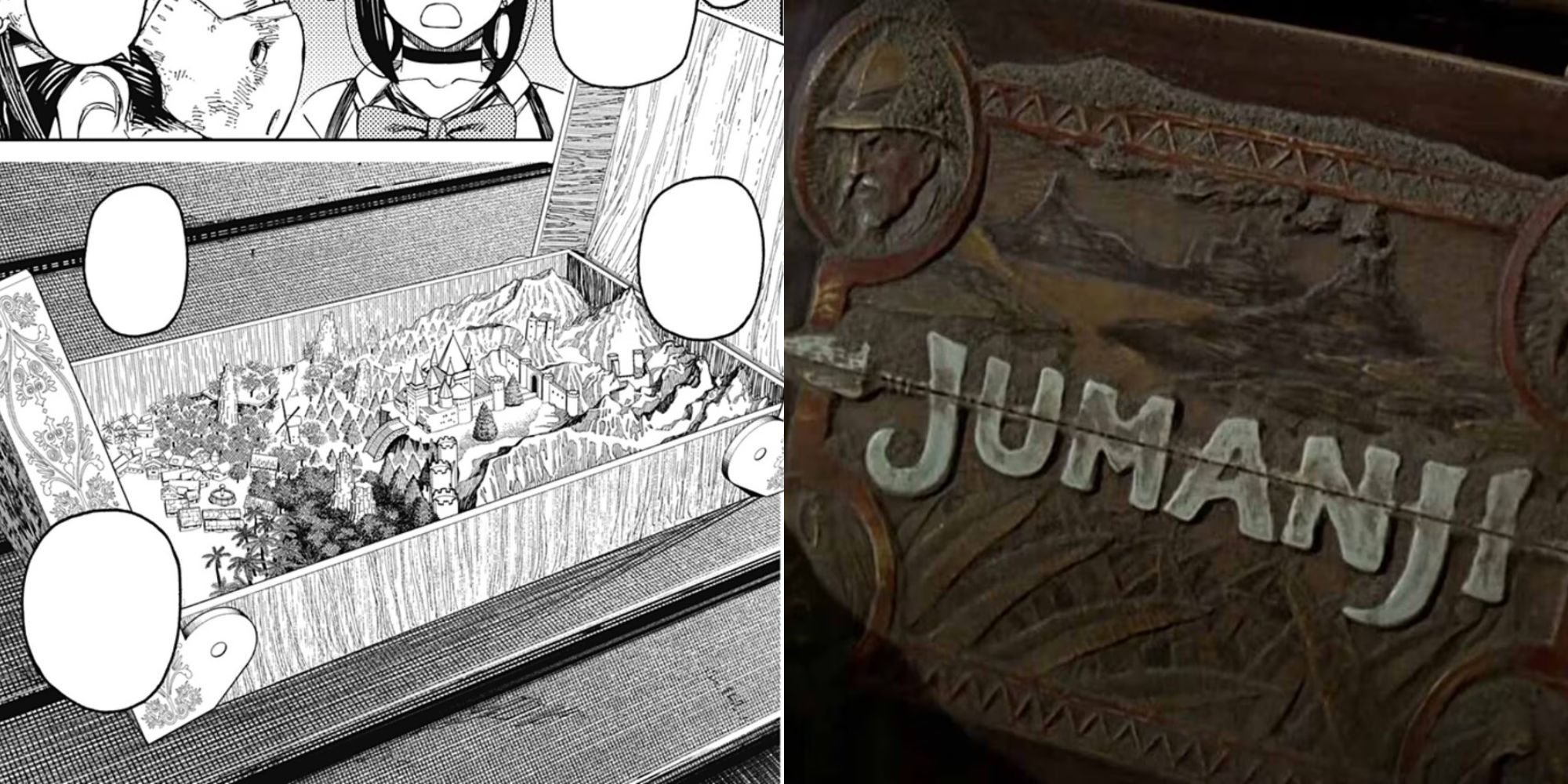 The Danmanra Board Game in the manga and the Jumanji Board Game in the 1995 movie.