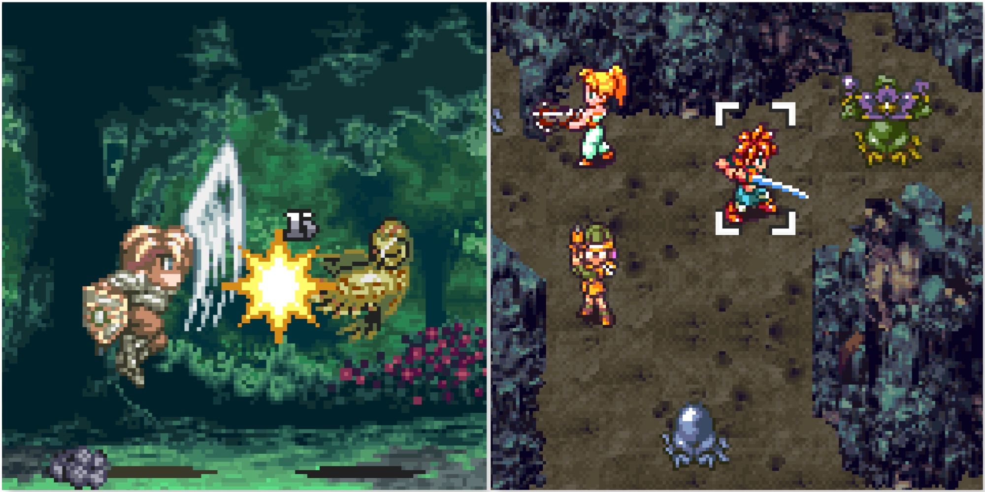 Fighting a battle in Tales of Phantasia and Chrono Trigger