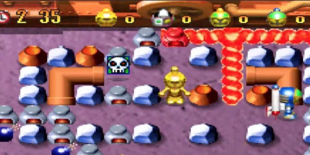 Golden Knight And Skull Block In Bomberman Tournament