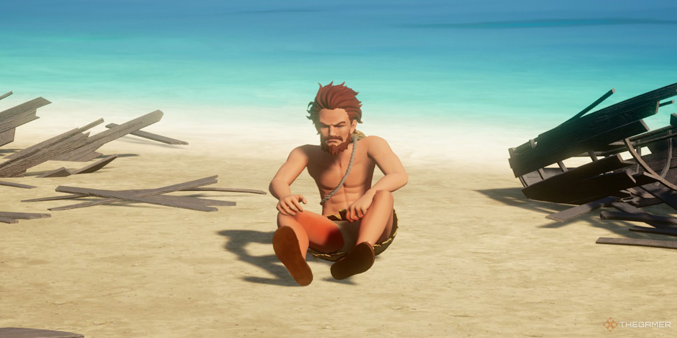 The player starts on the beach near the wreach in Palworld