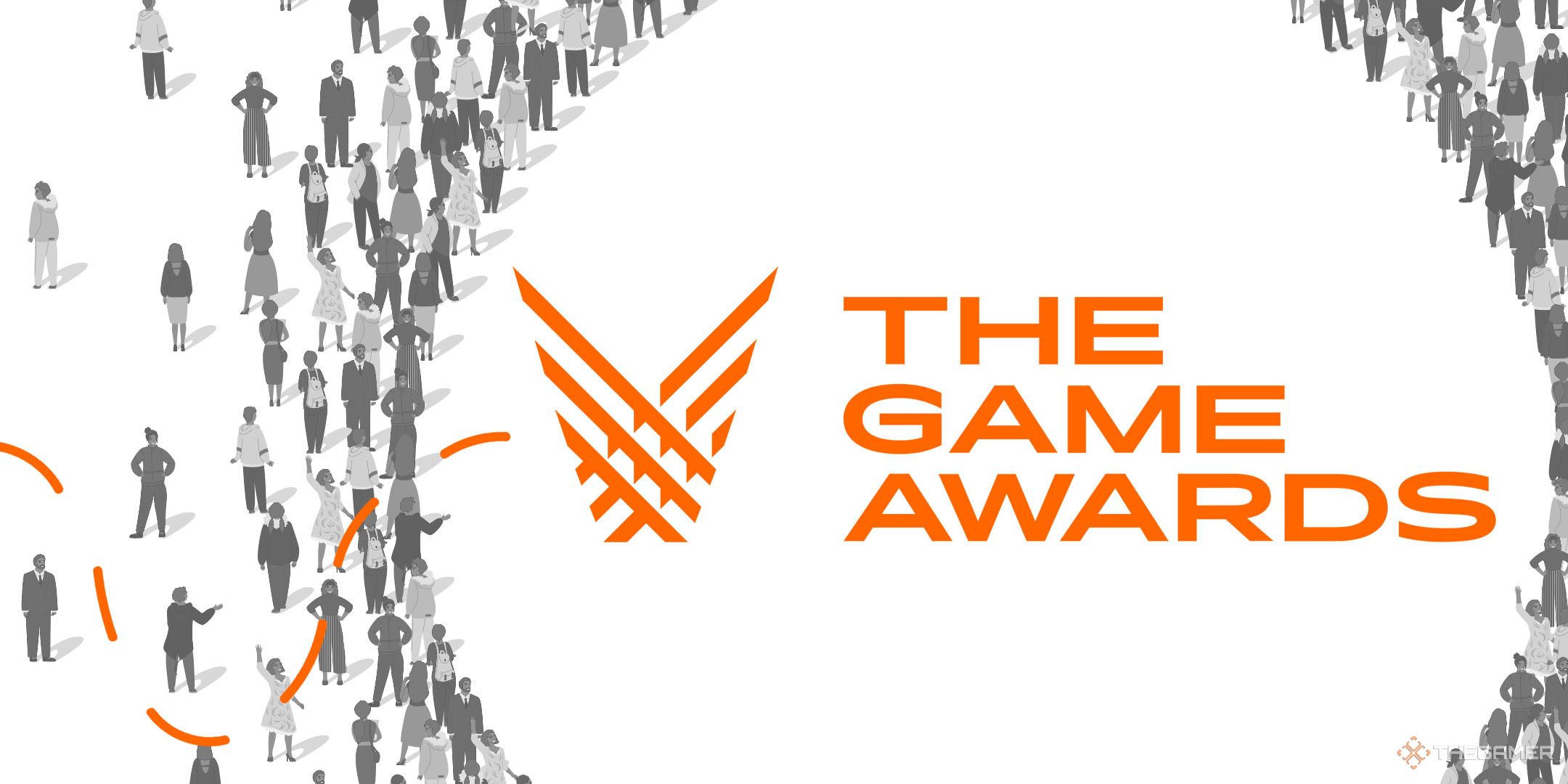 A ring of silhouettes surrounding the logo for The Game Awards.