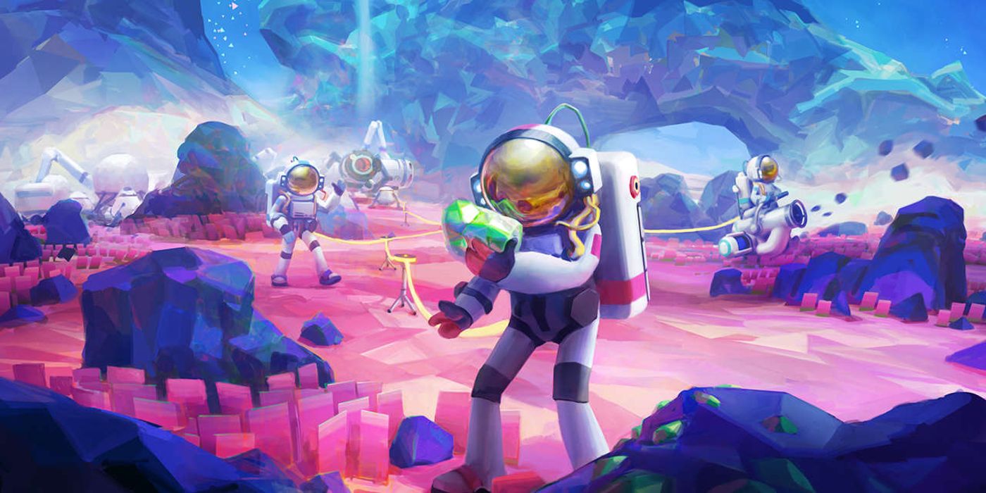 Astroneer Astronaut Explorers On Rocky Planet