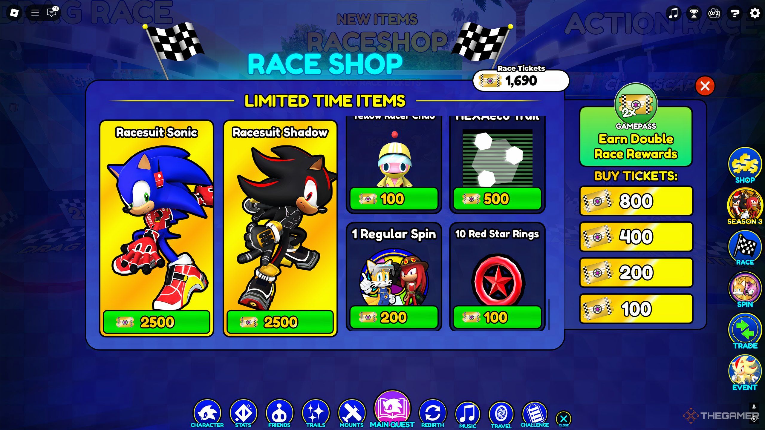 The Race Shop, where you can buy RSR directly in Roblox: Sonic Speed Simulator.