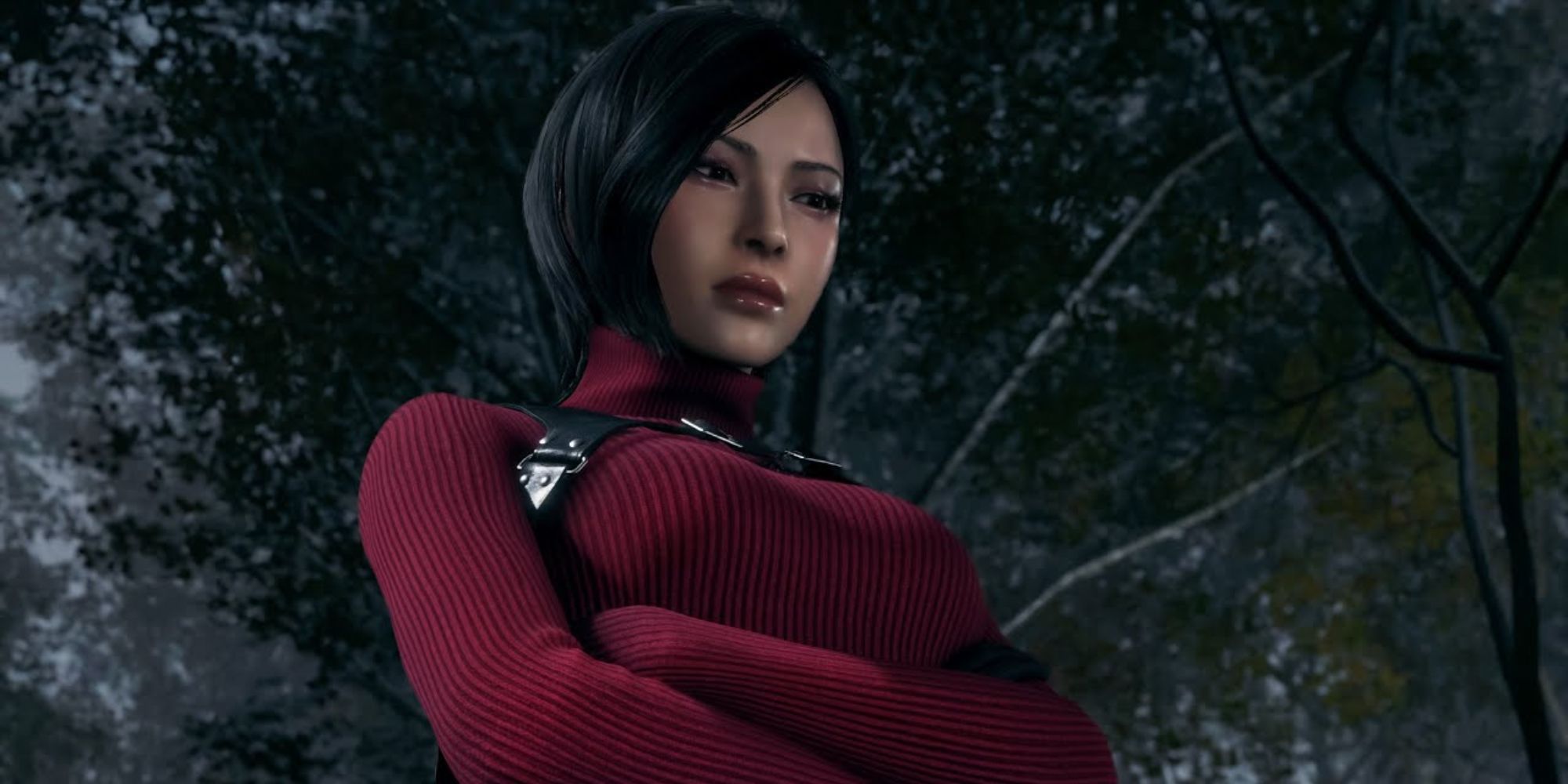 Ada Wong folds her arms in Resident Evil 4 Remake.