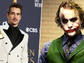 The Penguin star Colin Farrell paid tribute to Heath Ledger and Joaquin Phoenix's "extraordinary" comic book performances after winning Golden Globe