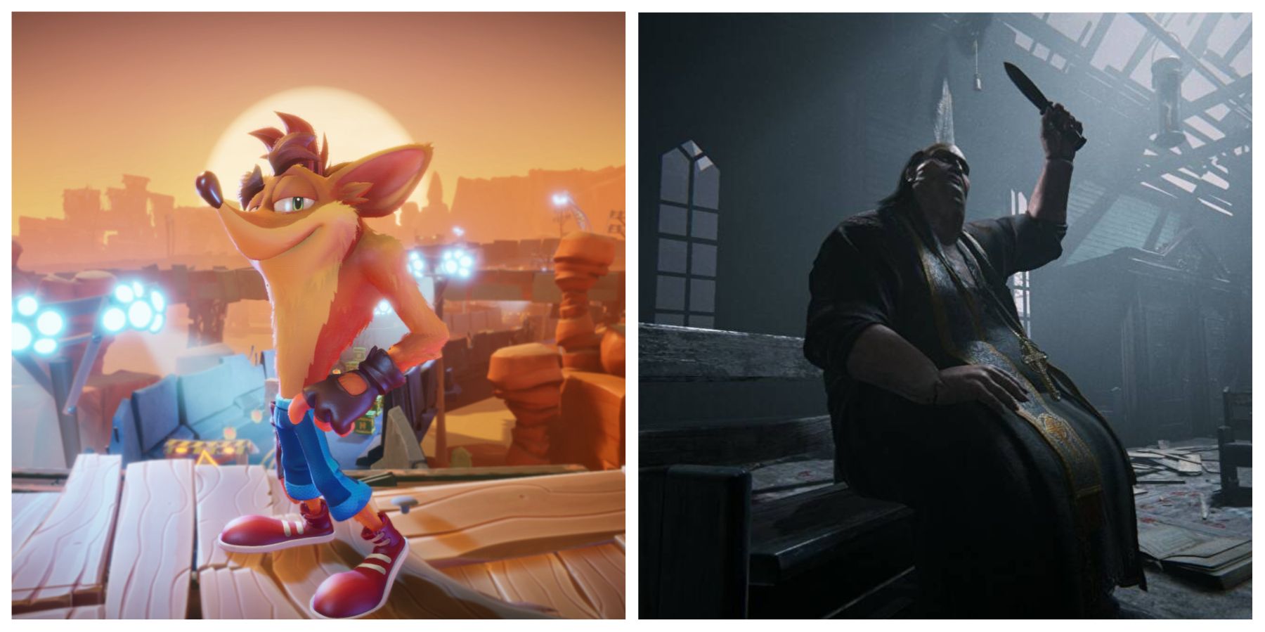 (Left) Crash Bandicoot 4 (Right) Outlast 2