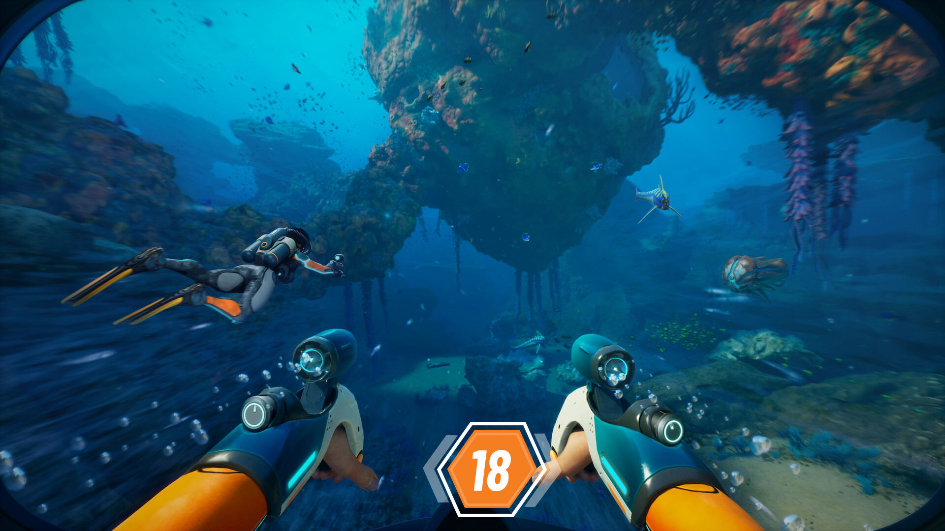 Subnautica 2 screenshot showing co-op exploration