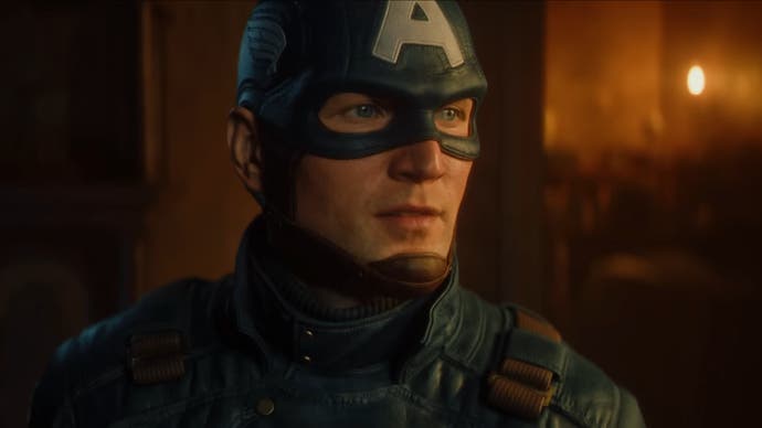 Marvel 1943: Rise of Hydra trailer screenshot showing close up of Captain America