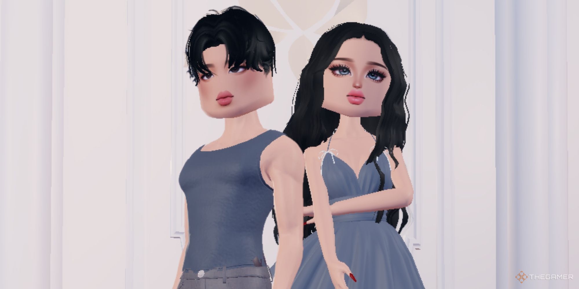 A photo of two characters in Roblox: Dress To Impress.