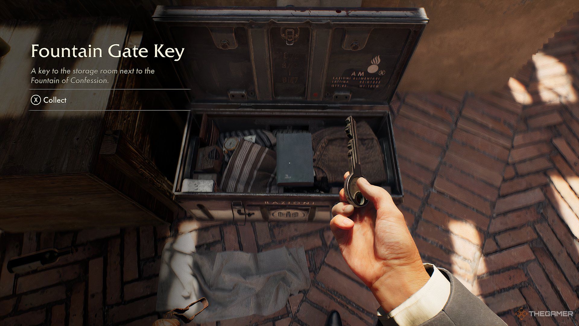 Finding The Fountain Gate Key In A Chest In Indiana Jones And The Great Circle.