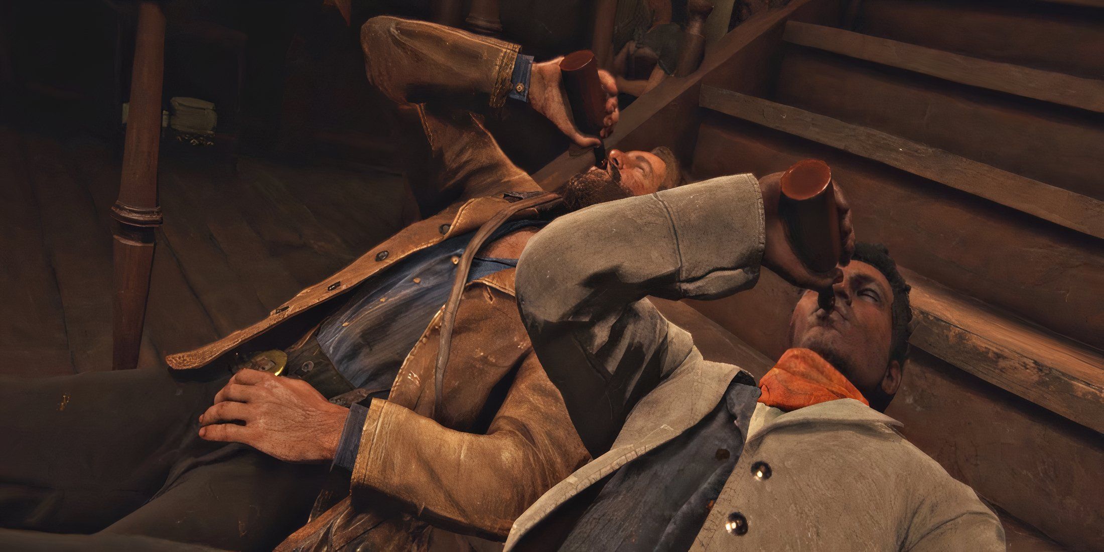 red dead redemption 2 arthur and lenny drinking