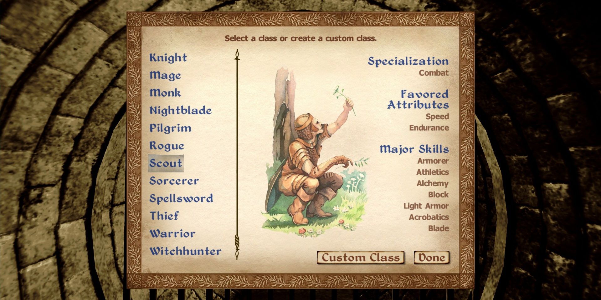 The Scout class in The Elder Scrolls: Oblivion.