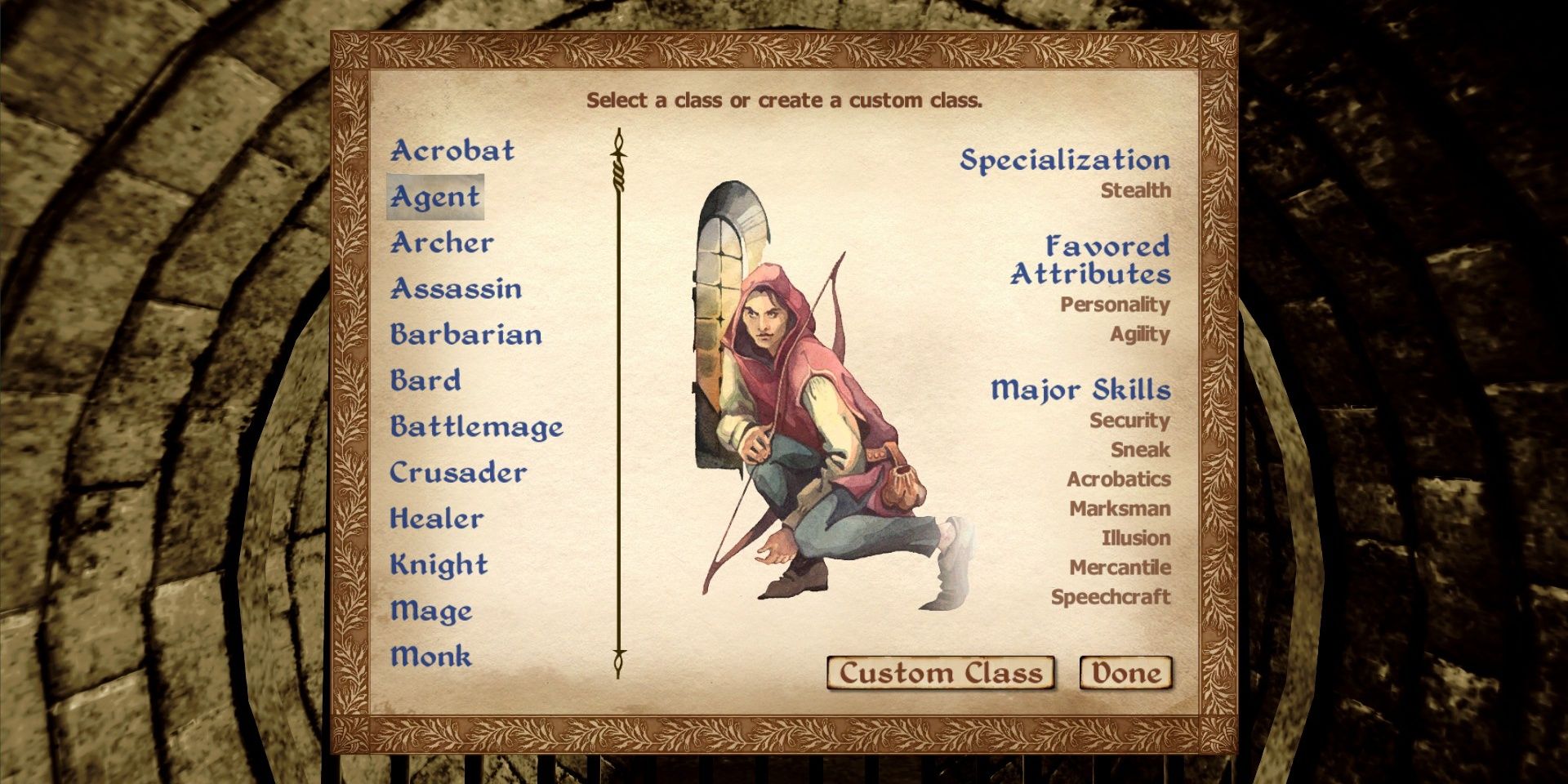 The Agent class in The Elder Scrolls: Oblivion.