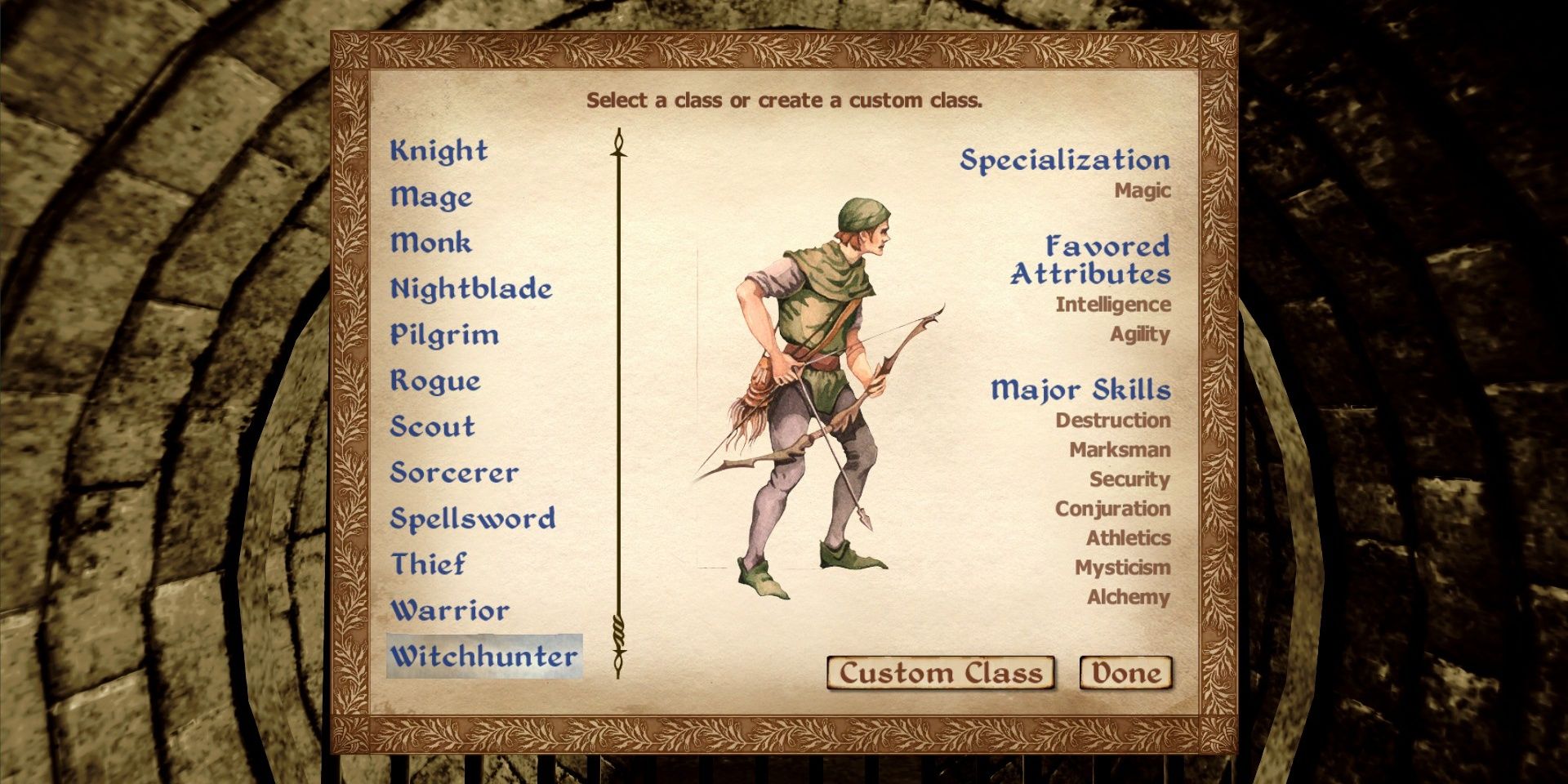 The Witchhunter class in The Elder Scrolls: Oblivion.