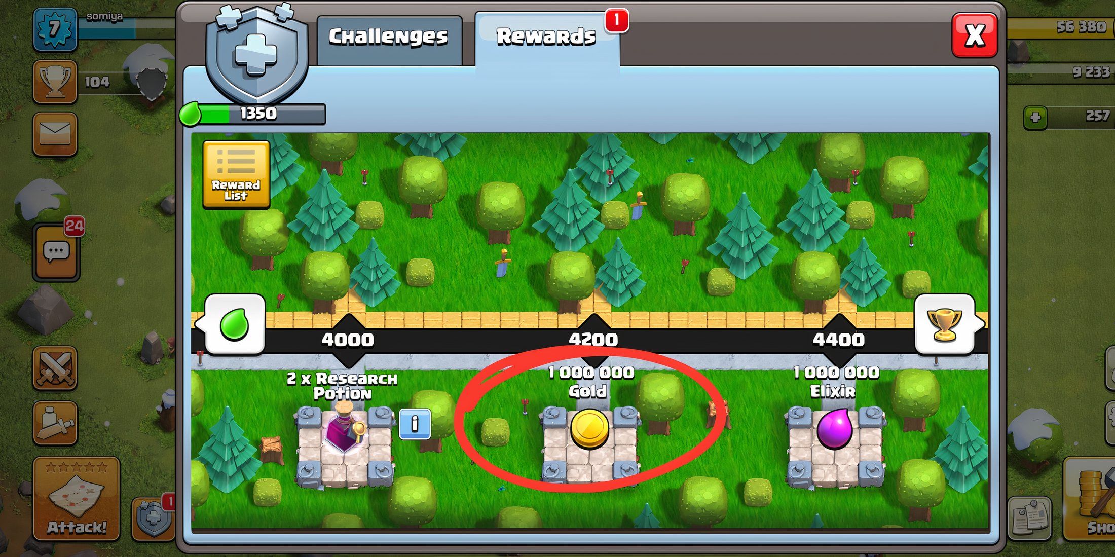 active challenges clash of clans