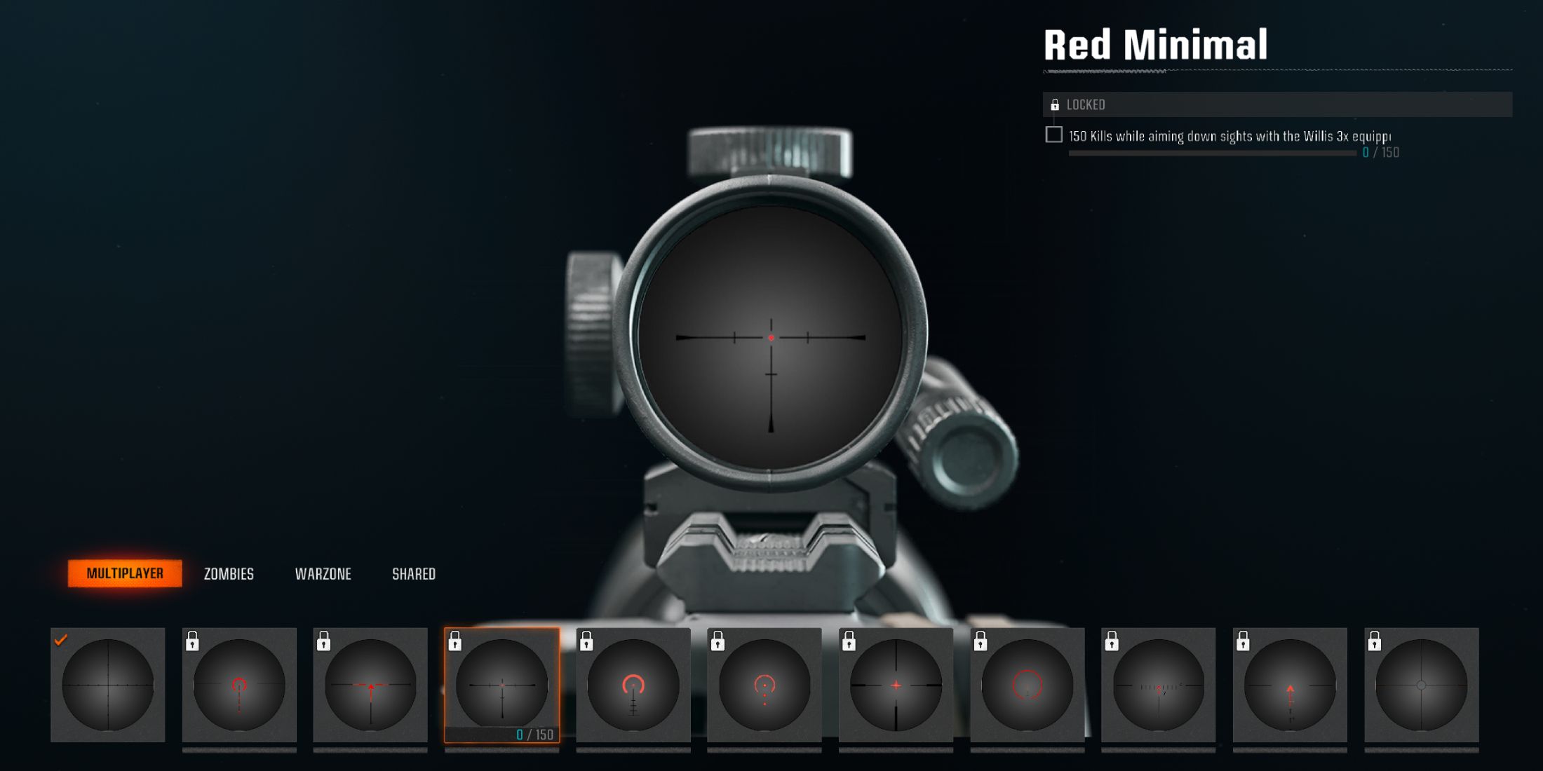 Black Ops 6 Red Minimal Reticle