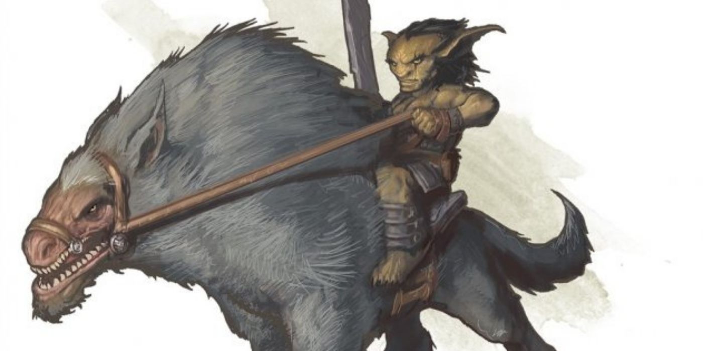 Goblin Pulling On Reins Riding Worg from Dungeons & Dragons.