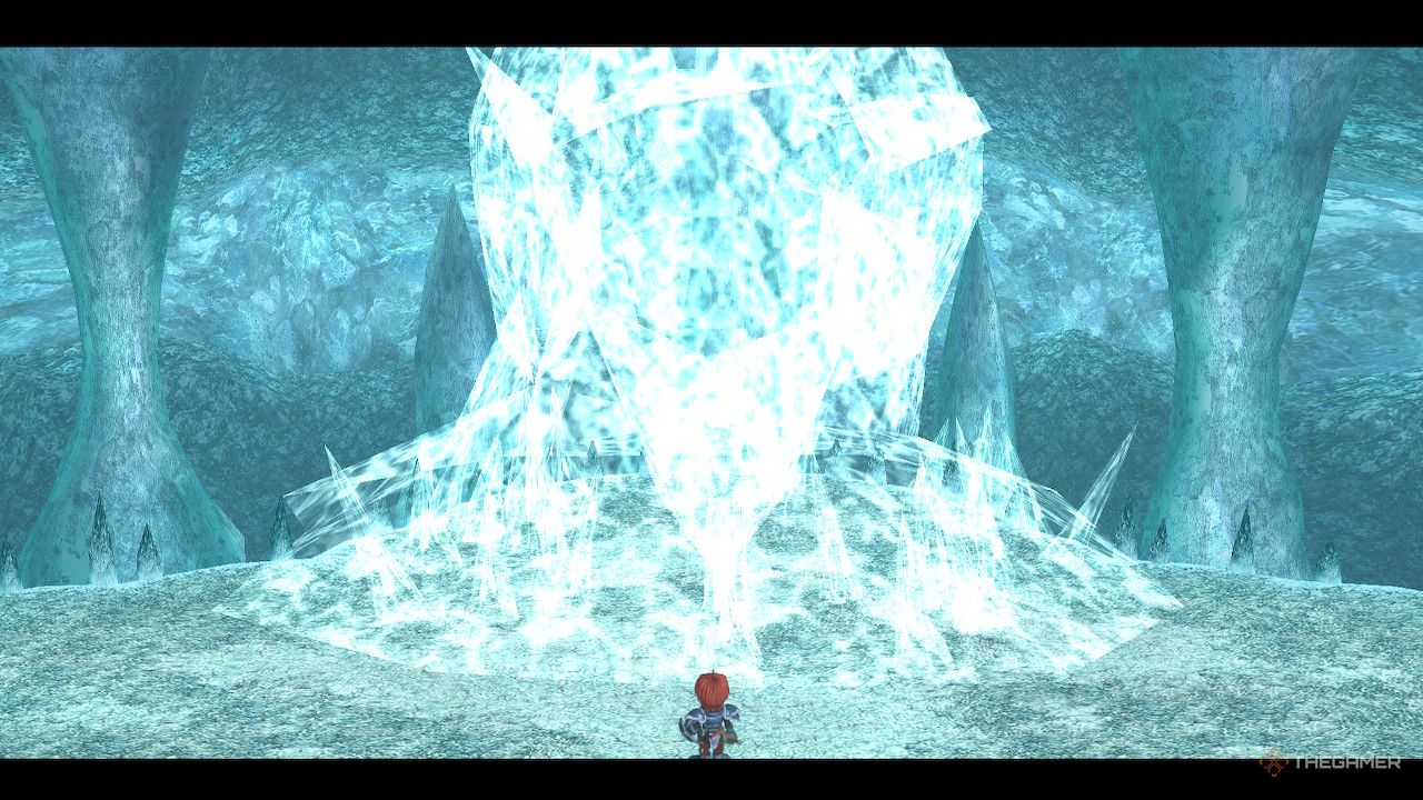 the boss gildias in a block of ice in ys memoire the oath in felghana.