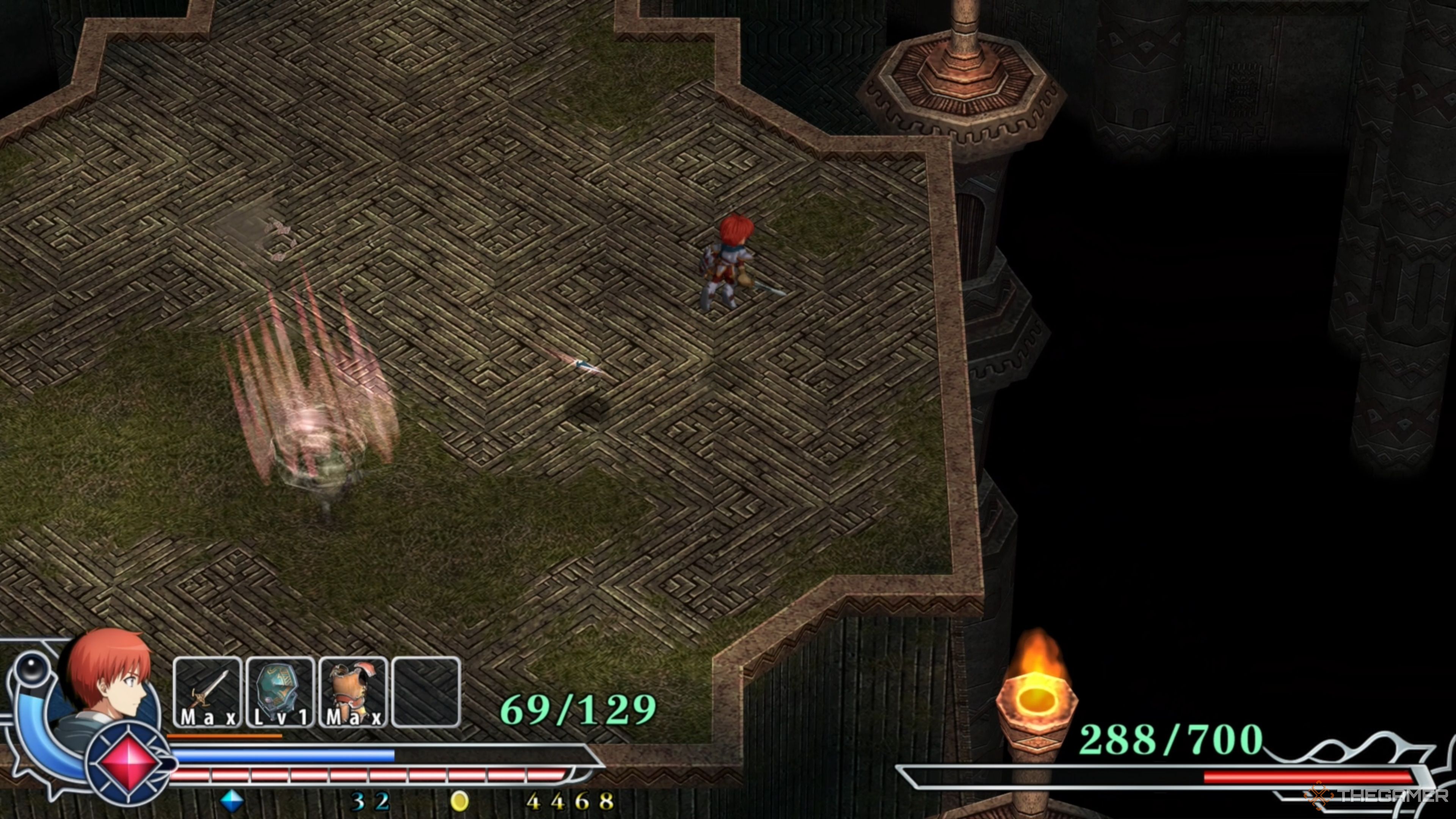 Chester tossing his Dagger and teleporting around the arena in Ys Memoire: The Oath in Felghana.