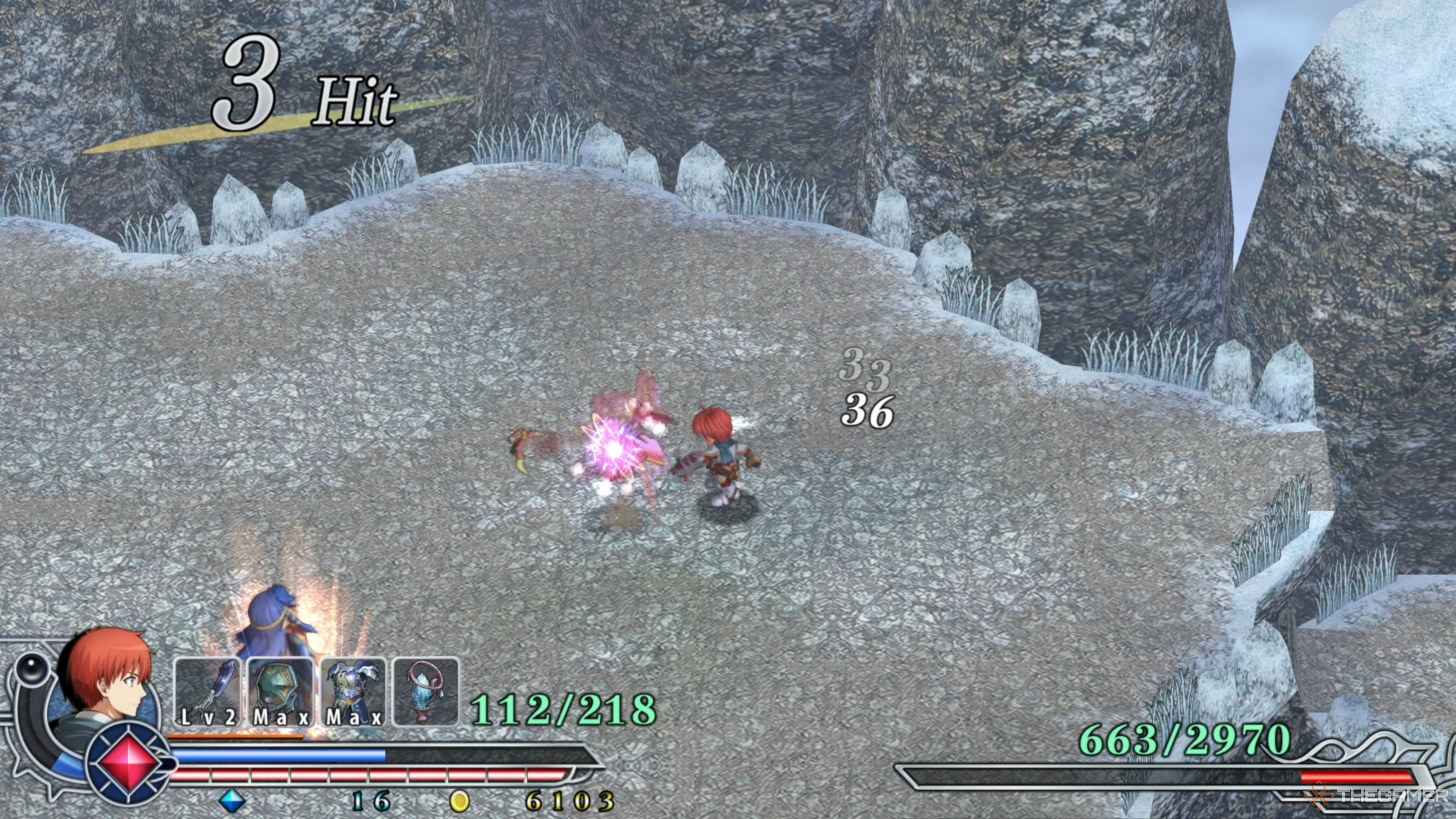 Adol defeating the Red Succubus in Ys Memoire: The Oath in Felghana.