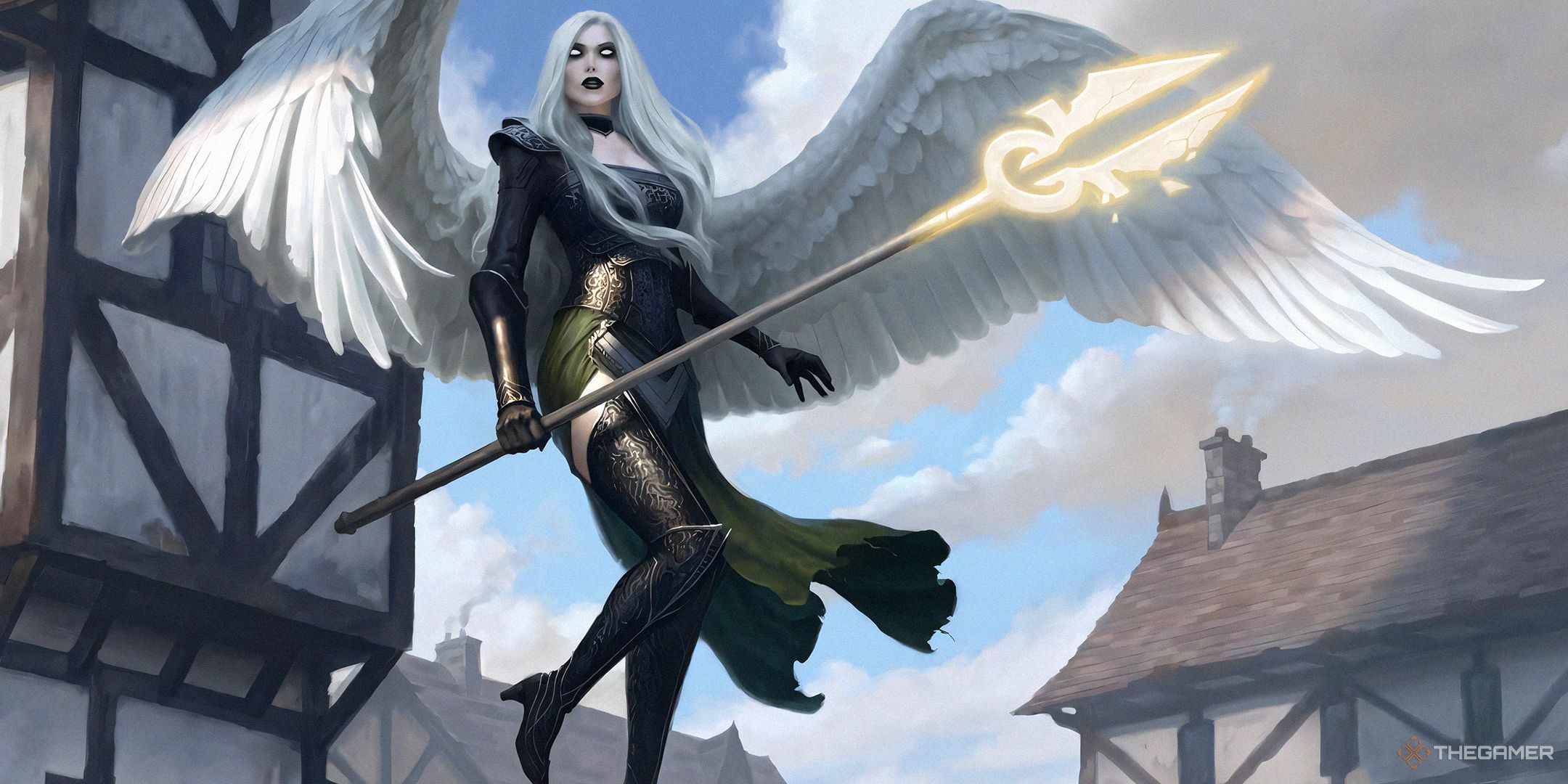 Archangel Avacyn by James Ryman, showing an angel holding a glowing spear.