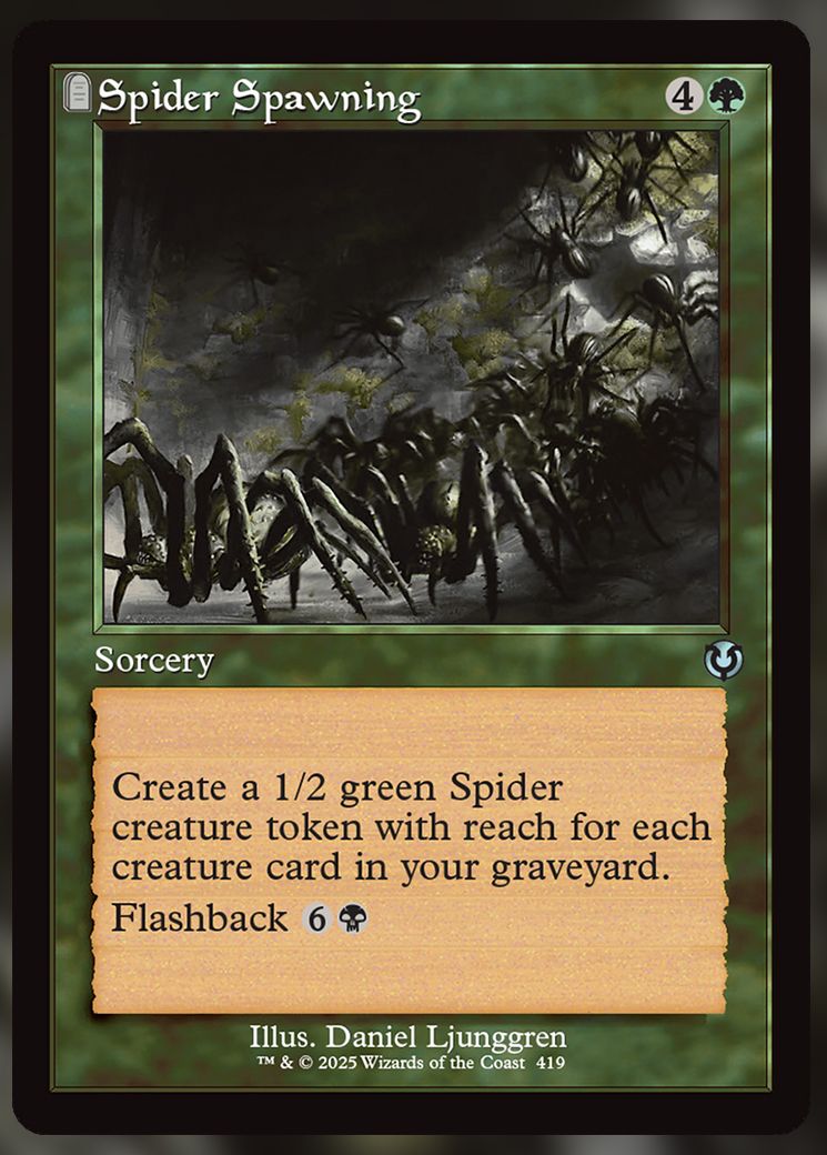 Spider Spawning retro MTG Card.