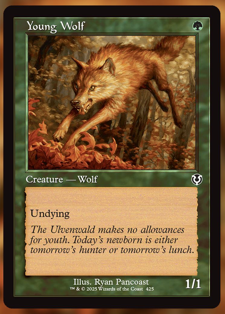 Young Wolf retro MTG Card.