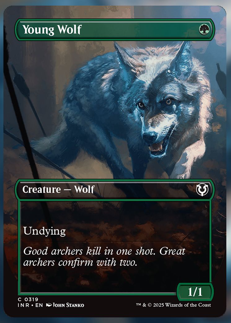 Young Wolf full art MTG Card.