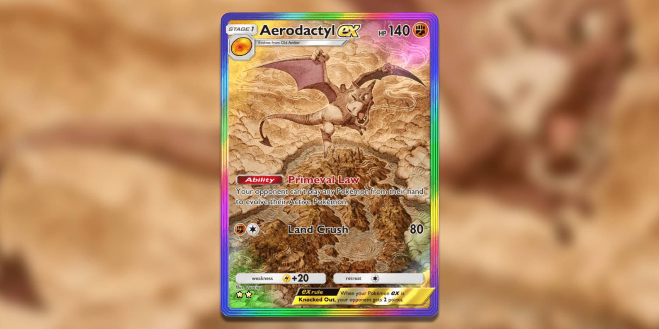 The Pokemon TCG Pocket card Aerodactyl ex by danciao.