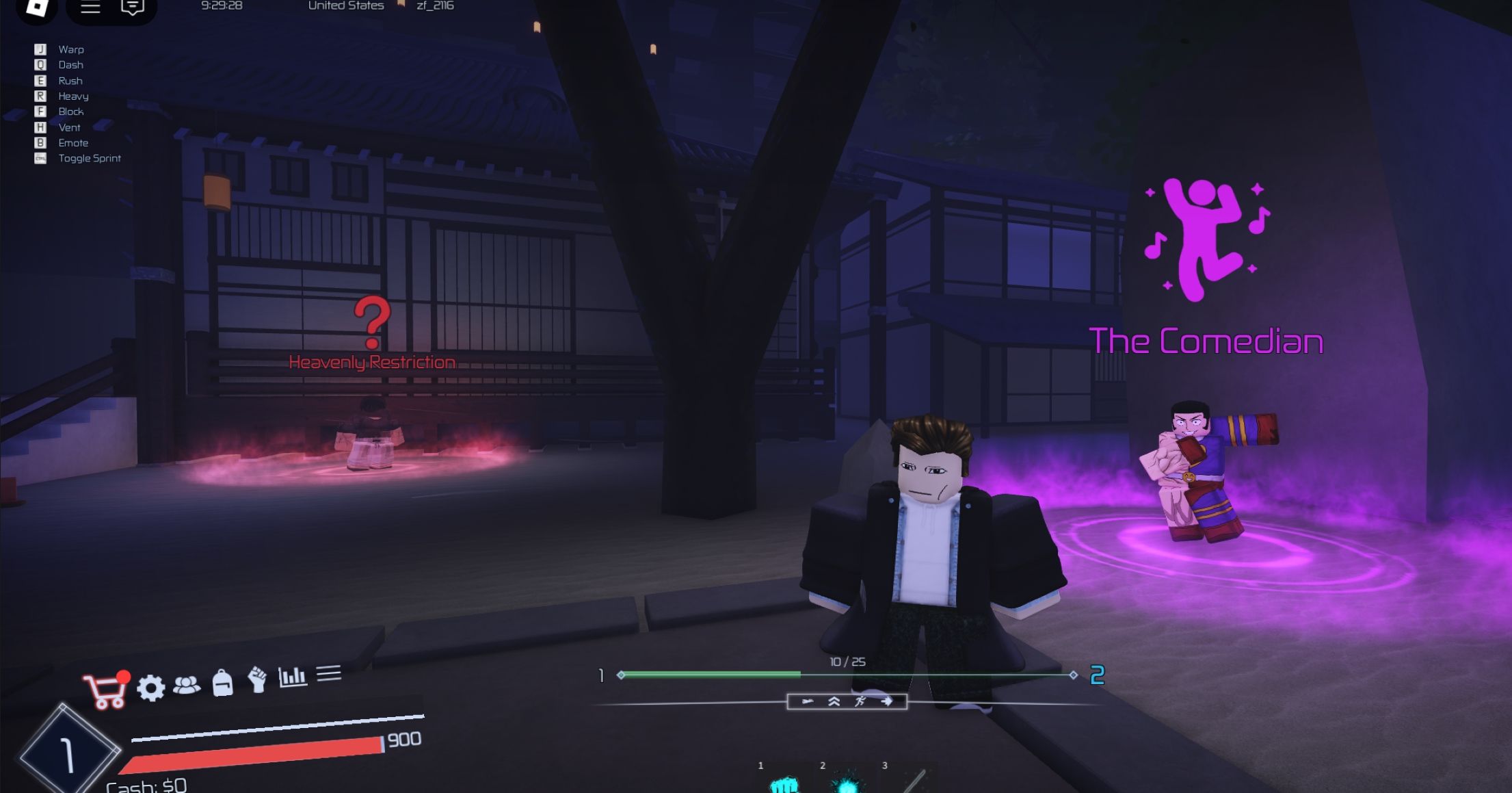 The Comedian is located behind the player - Roblox