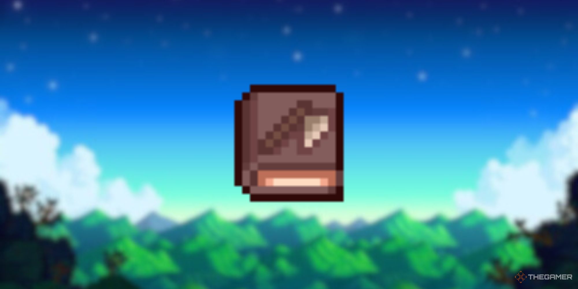 Stardew Valley Woody's Secret Book Of Power Over A Blurred Background.