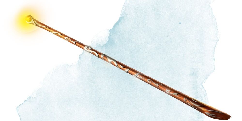 The Wand of Smiles a short bronze wand with ivory filigree from Dungeons & Dragons.