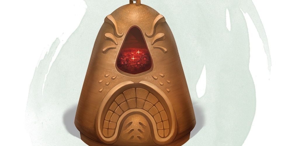 Dust jar with a choking face on it from Dungeons & Dragons.