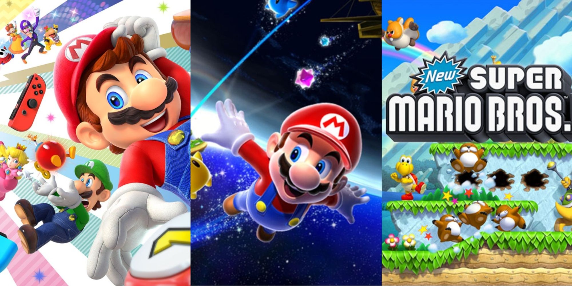 Super Mario Party + Super Mario Galaxy + New Super Mario Bros U