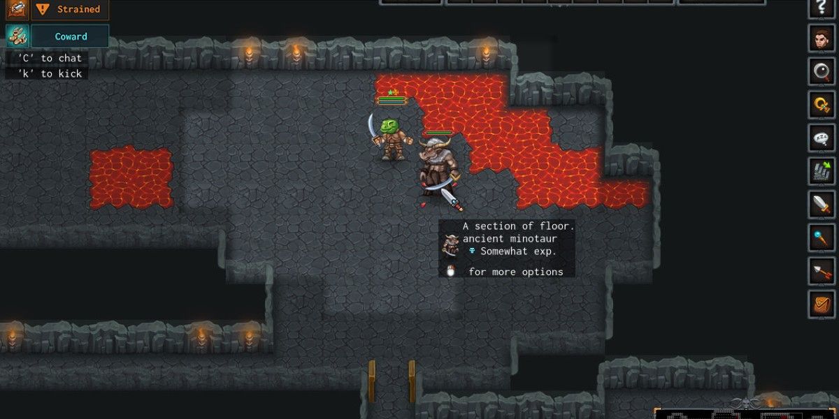 ADOM game lava in dungeon