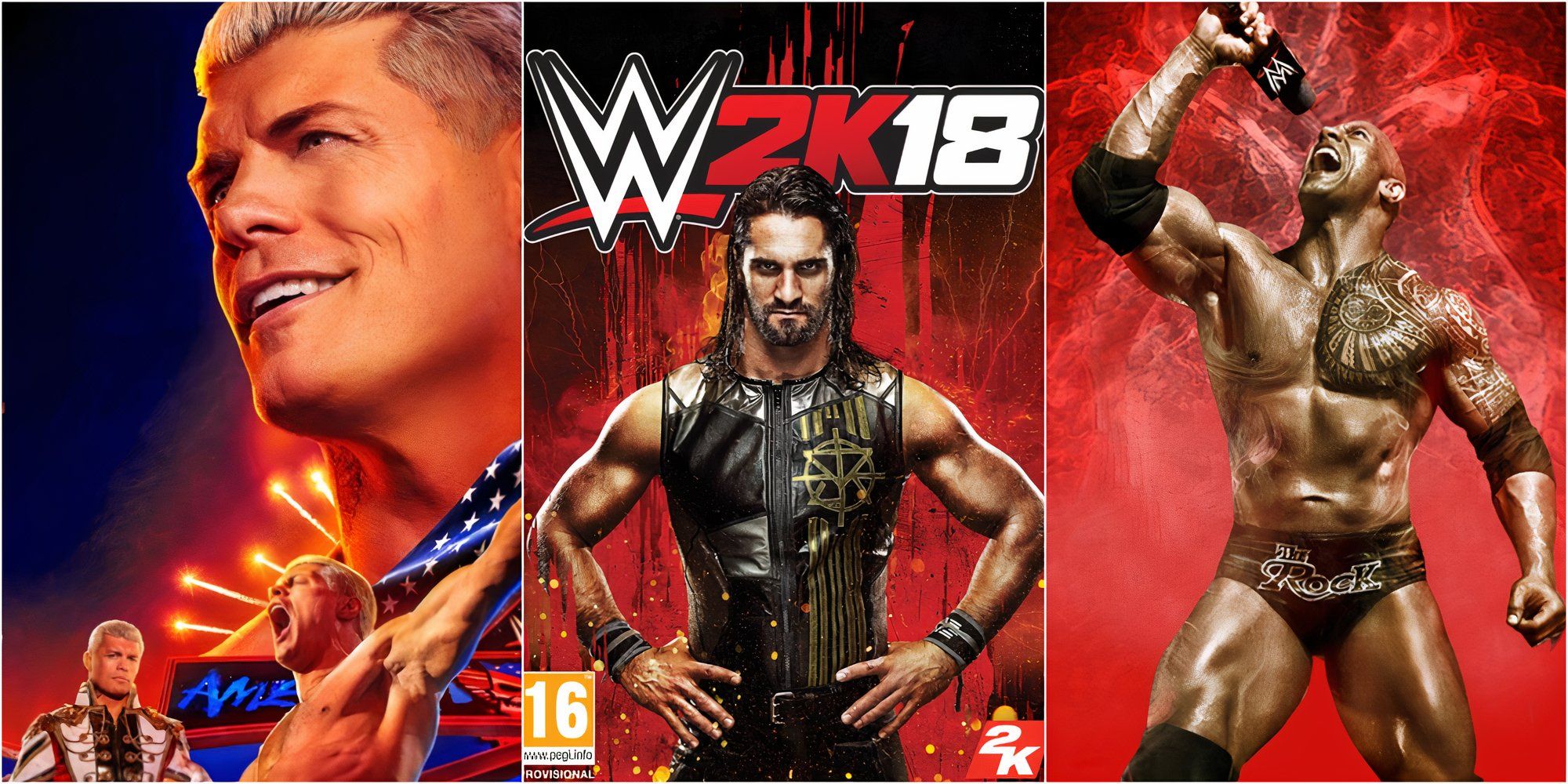 Cody Rhodes, Seth Rollins, The Rock