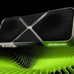 Nvidia GeForce RTX 5080 graphics card with green ripples in backdrop