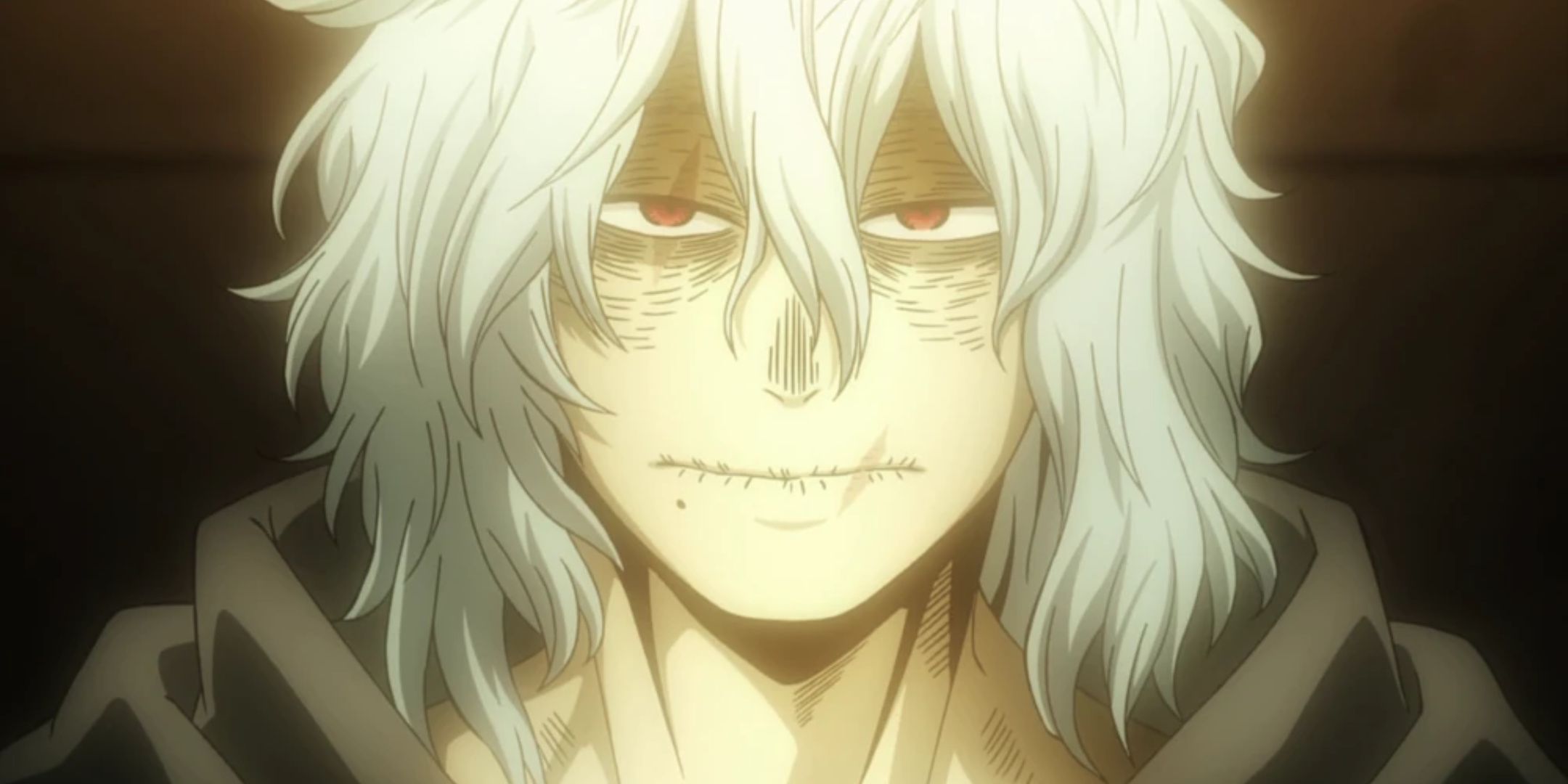 My Hero Academia, Tomura Shigaraki after revealing his face to the League of Villains.