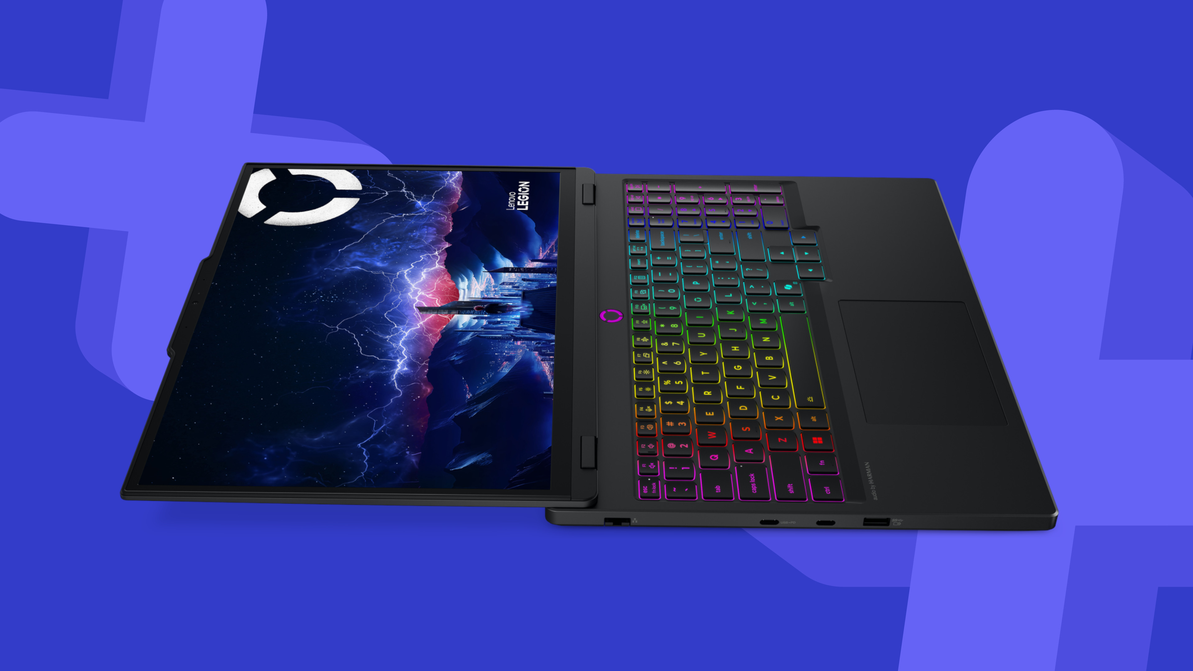 Lenovo Legion 5i Gen 10 gaming laptop on a blue background